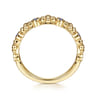 14K Yellow Gold Sapphire and Bujukan Bead Station Ring