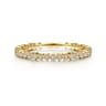 14K Yellow Gold Scalloped Diamond Stackable Ring - 0.1 ct