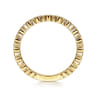 14K Yellow Gold Scalloped Diamond Stackable Ring - 0.1 ct