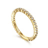 14K Yellow Gold Scalloped Diamond Stackable Ring - 0.1 ct