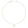 14K Yellow Gold Sculpted Diamond Cross Pendant Necklace - 0.02 ct