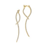 14K Yellow Gold Sculptural Diamond Drop Earrings - 0.45 ct