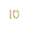 14K Yellow Gold Segmented 10mm Diamond Huggies - 0.13 ct