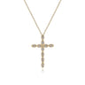 14K Yellow Gold Segmented Diamond Cross Necklace - 0.15 ct