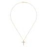 14K Yellow Gold Segmented Diamond Cross Necklace - 0.15 ct