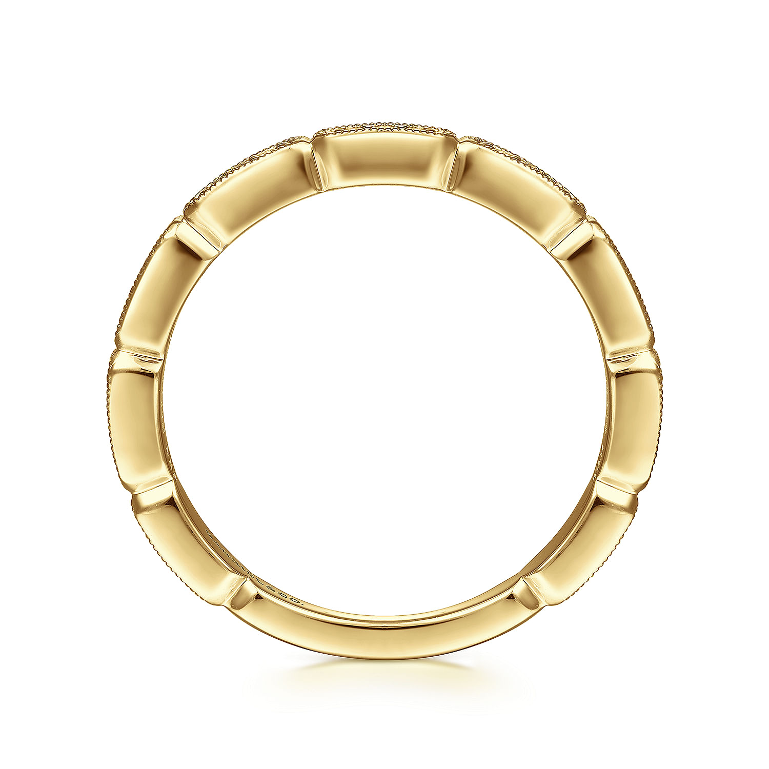 14K Yellow Gold Segmented Diamond Stackable Ring - 0.14 ct - Shot 2