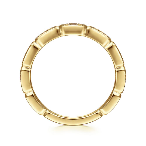 14K Yellow Gold Segmented Diamond Stackable Ring - 0.14 ct - Shot 2