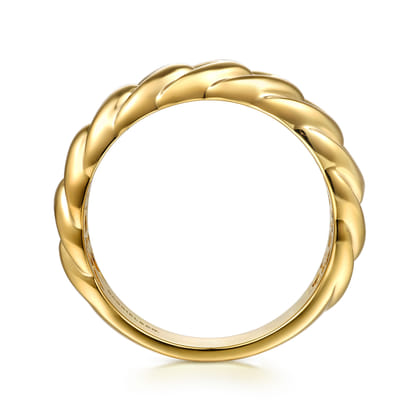 14K Yellow Gold Shrimp Bold Stackable Cigar Band