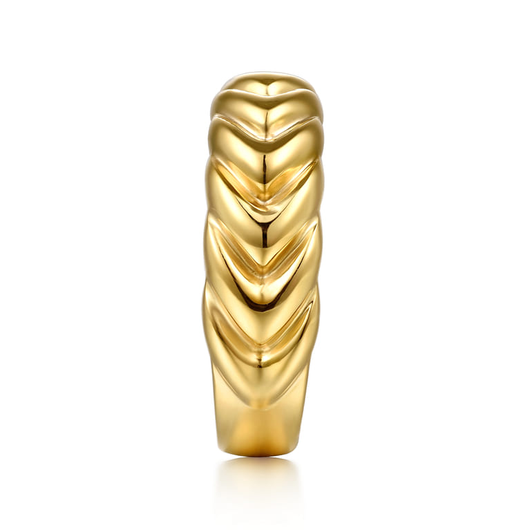 14K Yellow Gold Shrimp Bold Stackable Cigar Band - Shot 4