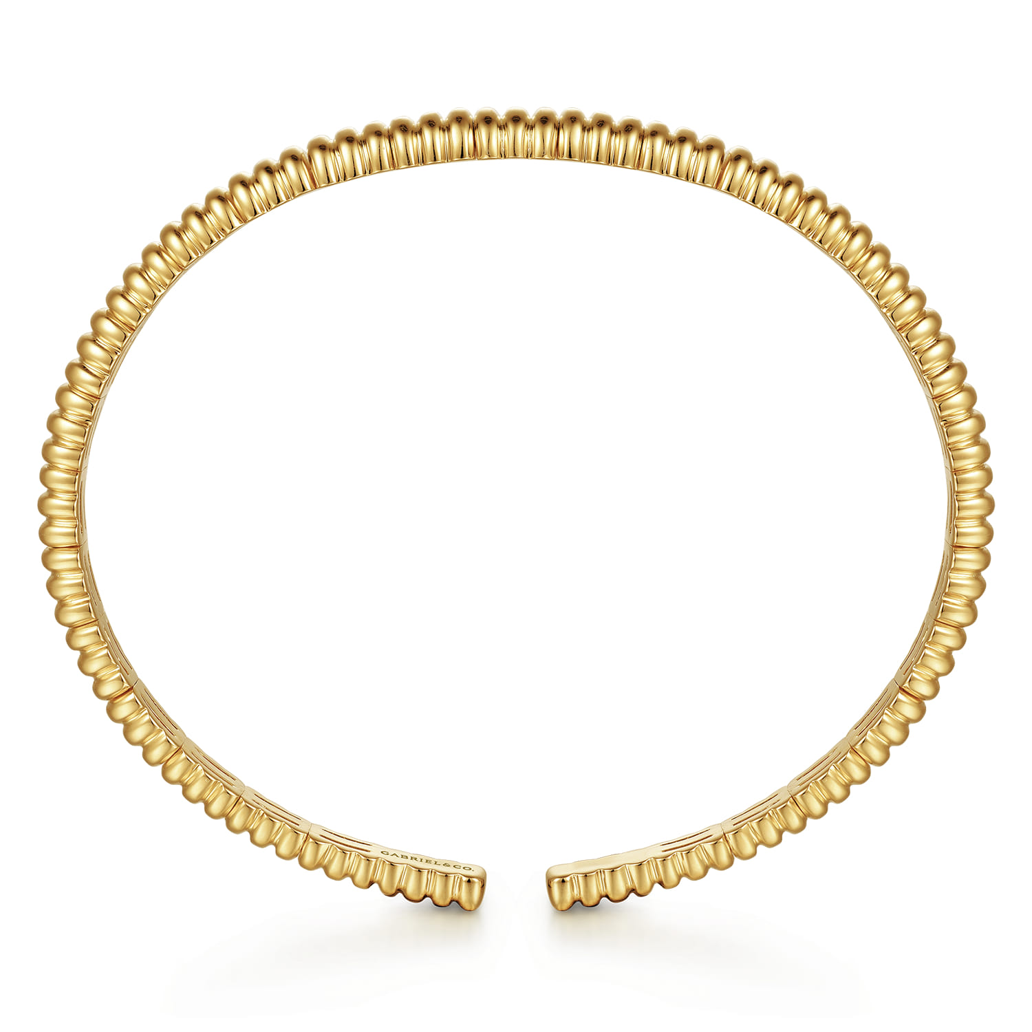14K Yellow Gold Shrimp Cuff Bangle Bracelet - Shot 3