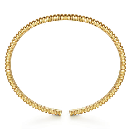 14K Yellow Gold Shrimp Cuff Bangle Bracelet