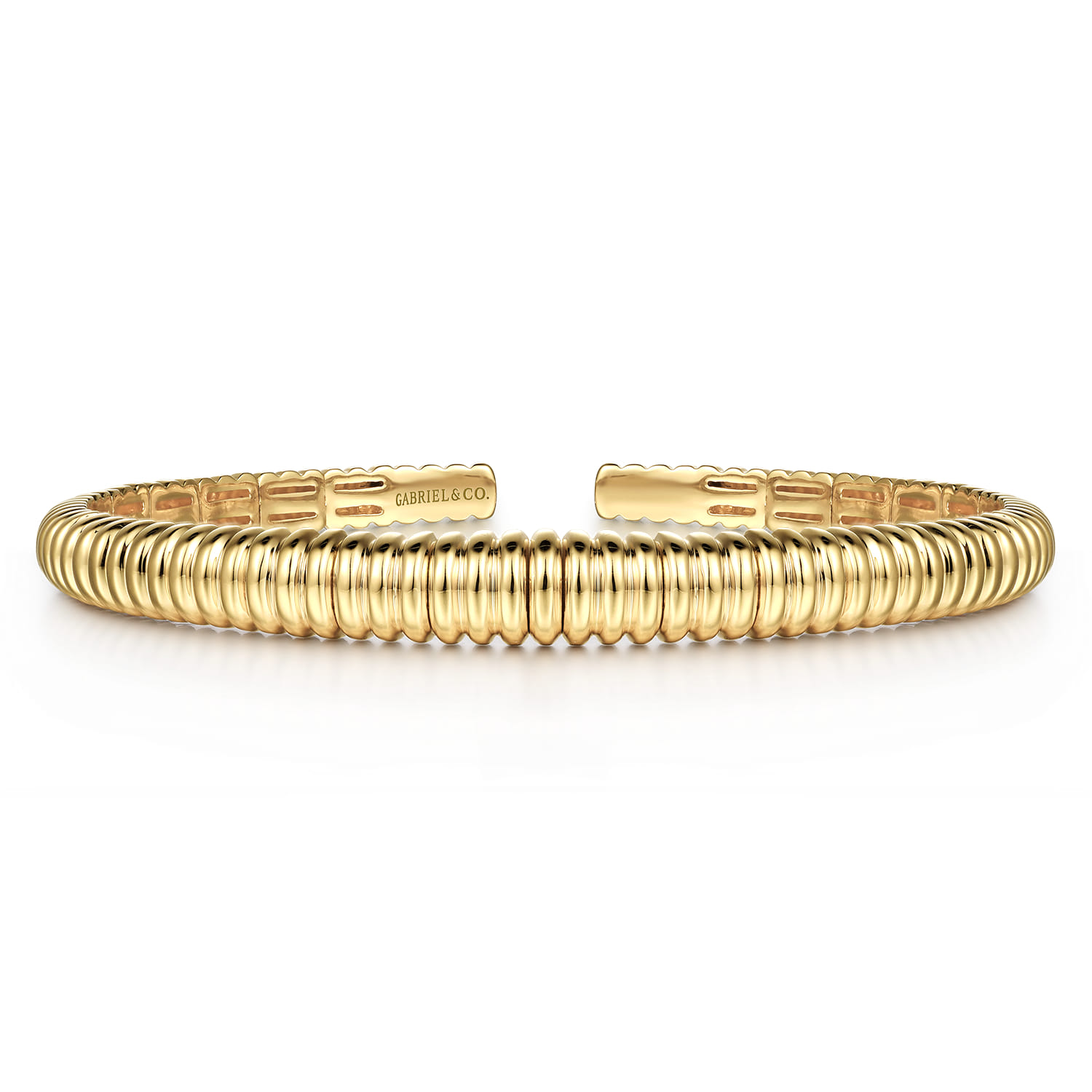 14K Yellow Gold Shrimp Cuff Bangle Bracelet - Shot 1