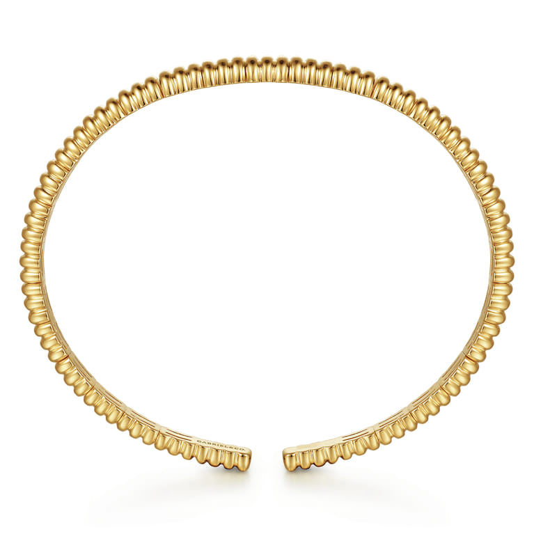14K Yellow Gold Shrimp Cuff Bangle Bracelet - Shot 3