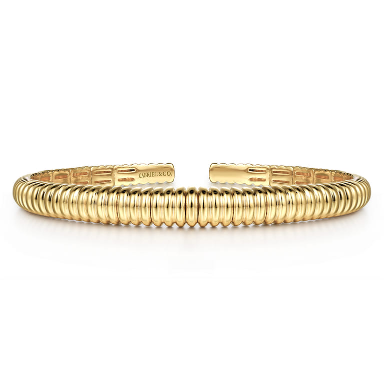 14K Yellow Gold Shrimp Open Bangle - Shot 1