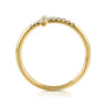 14K Yellow Gold Sideways Cross Diamond Ring - 0.11 ct
