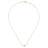 14K Yellow Gold Sideways Curved Diamond Cross Necklace - 0.07 ct