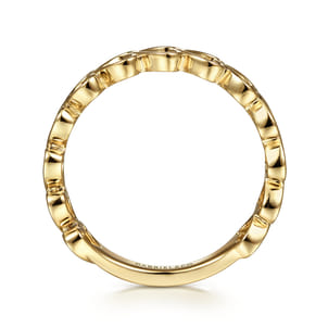 14K Yellow Gold Sideways Heart Stackable Ring