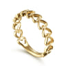14K Yellow Gold Sideways Heart Stackable Ring