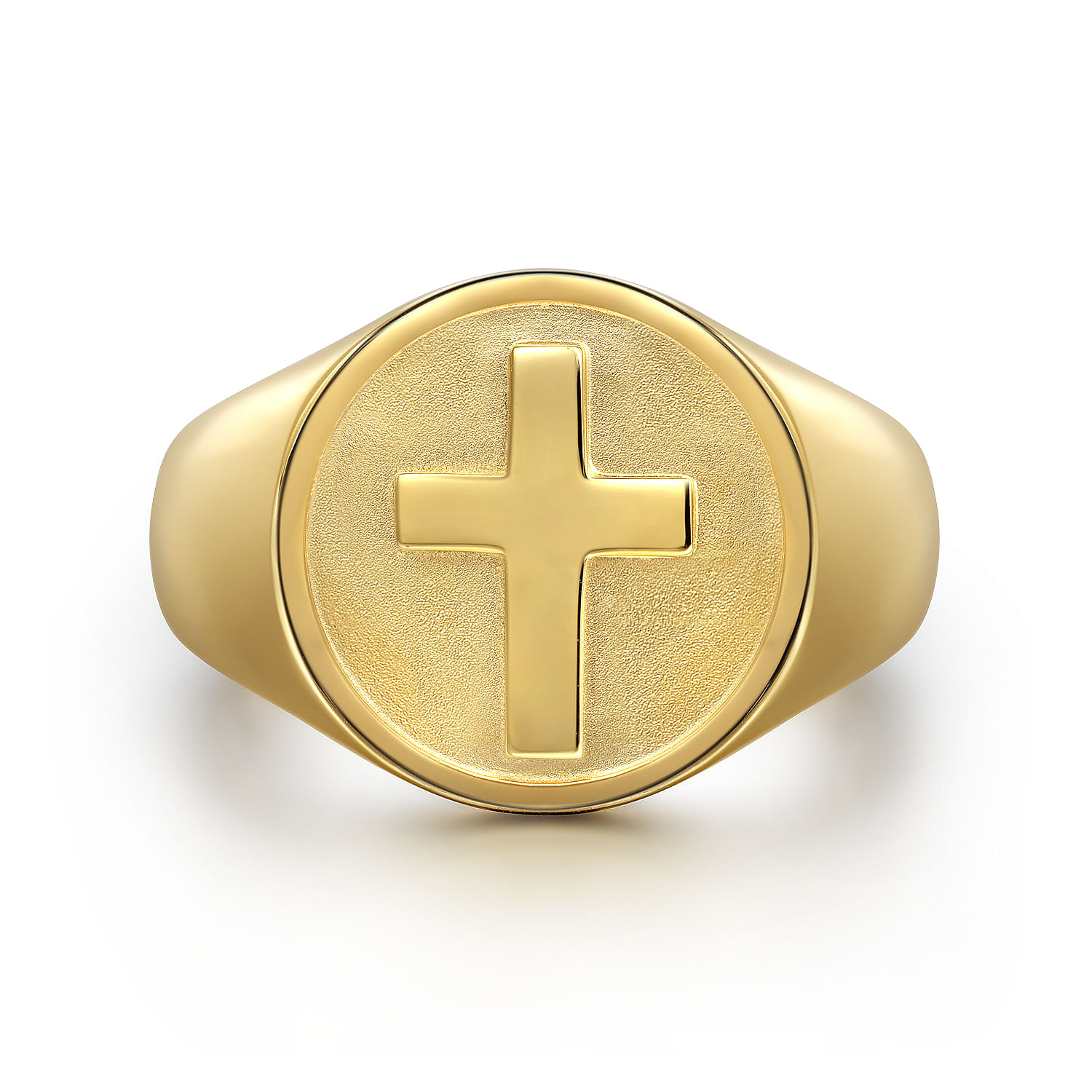 14K-Yellow-Gold-Signet-Mens-Ring-in-Sand-Blast-Finish1