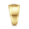 14K Yellow Gold Signet Ring with Princess Cut Sapphires