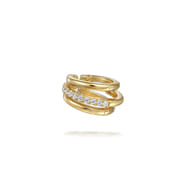14K Yellow Gold Single Diamond Single Ear Cuff