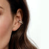 14K Yellow Gold Single Diamond Single Ear Cuff - 0.18 ct