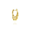 14K Yellow Gold Single Huggie with Spear Drops
