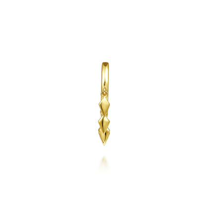 14K Yellow Gold Single Huggie with Spear Drops