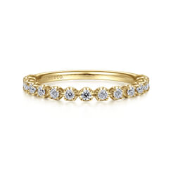 14K Yellow Gold Single Prong Diamond Band
