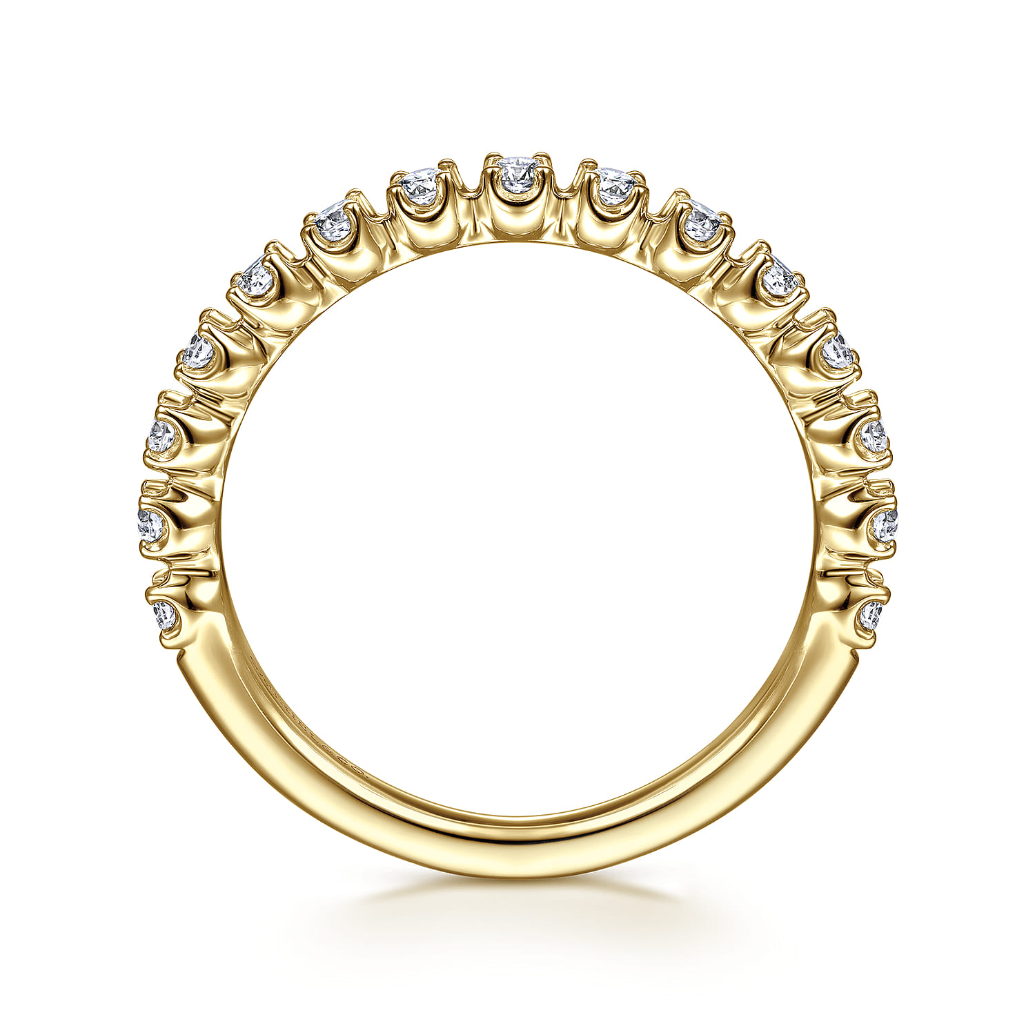 14K Yellow Gold Single Prong Diamond Band - 0.25 ct - Shot 2