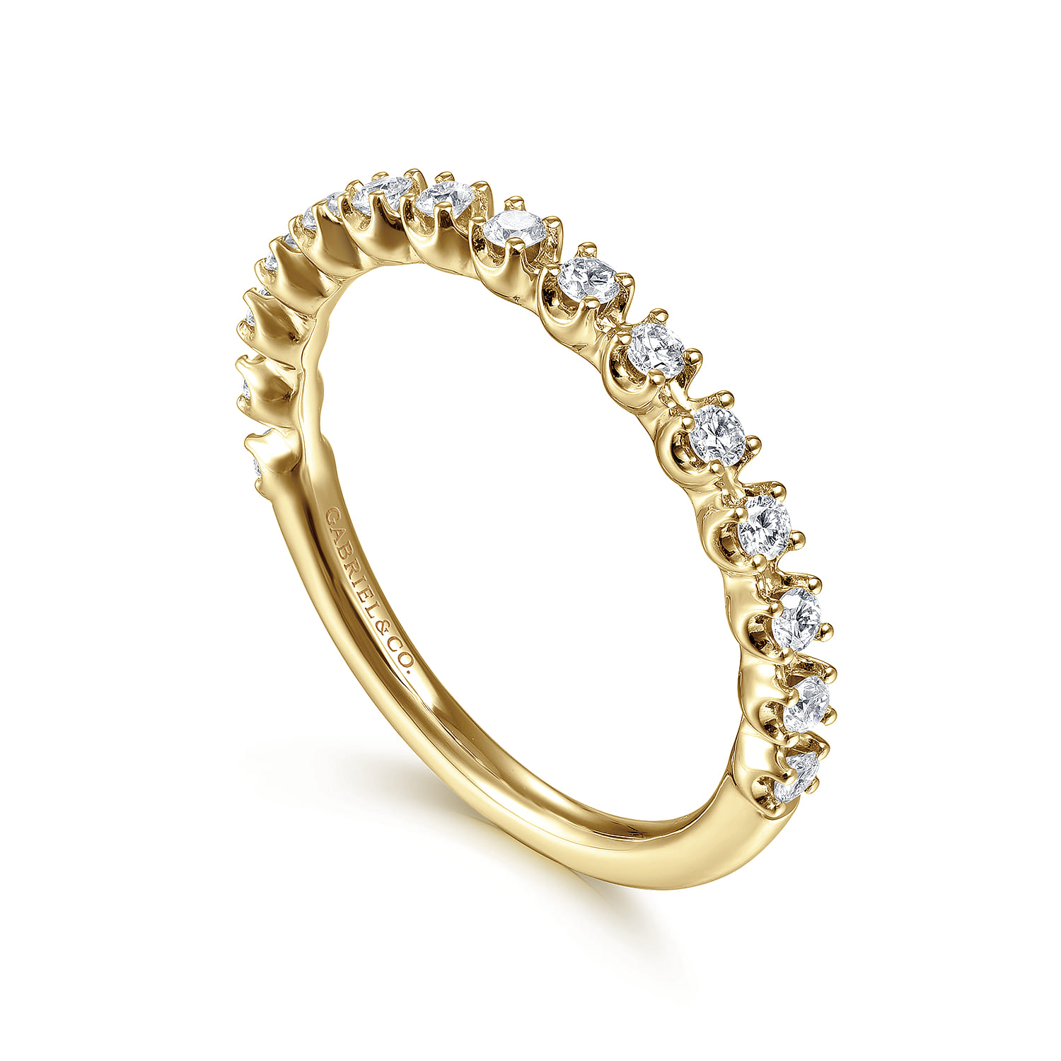14K Yellow Gold Single Prong Diamond Band - 0.25 ct - Shot 3