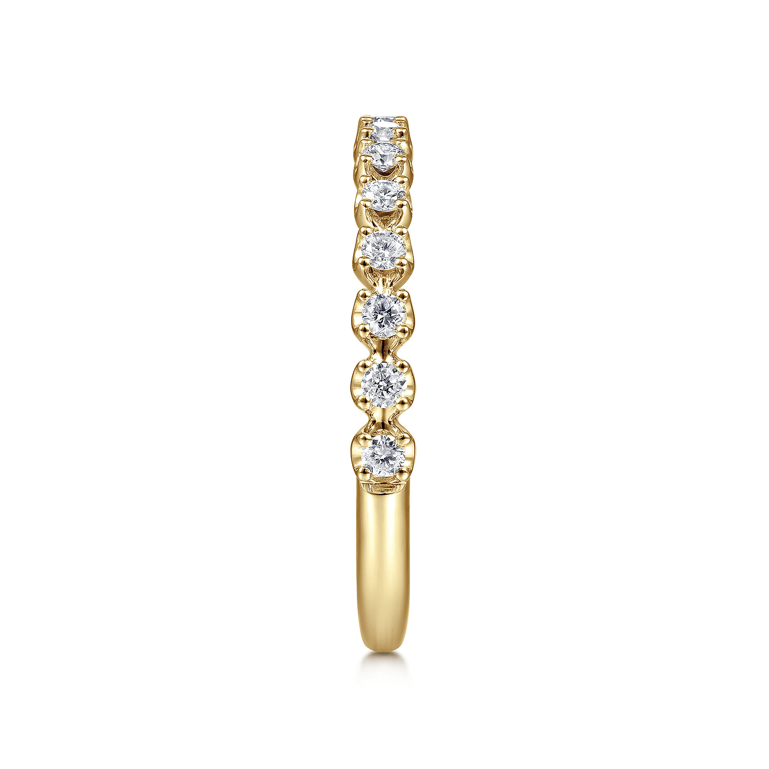 14K Yellow Gold Single Prong Diamond Band - 0.25 ct - Shot 4