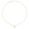14K Yellow Gold Sky Blue Topaz Cross Pendant Necklace