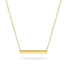 14K Yellow Gold Smooth Bar ID Necklace