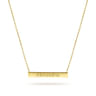 14K Yellow Gold Smooth Bar ID Necklace