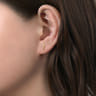 14K Yellow Gold Smooth Bar Stud Earrings