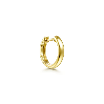 14K Yellow Gold Smooth Single Huggie Earring