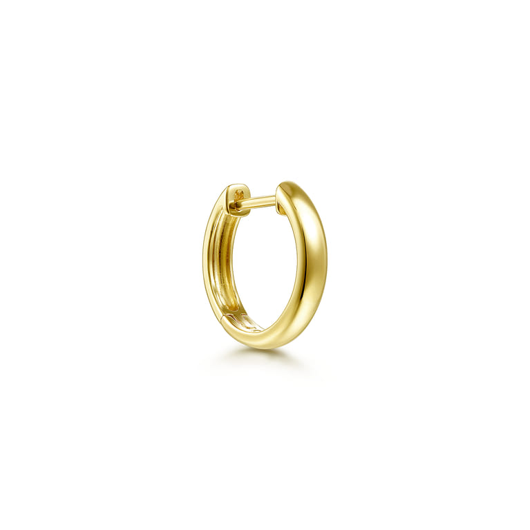 14K Yellow Gold Smooth Single Huggie Earring - Shot 1