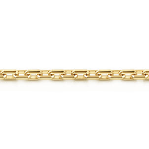 14K Yellow Gold Solid Faceted Chain Bracelet