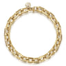 14K Yellow Gold Solid Faceted Chain Bracelet