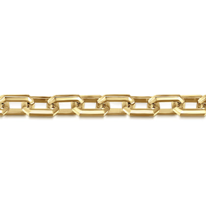 14K Yellow Gold Solid Faceted Chain Bracelet