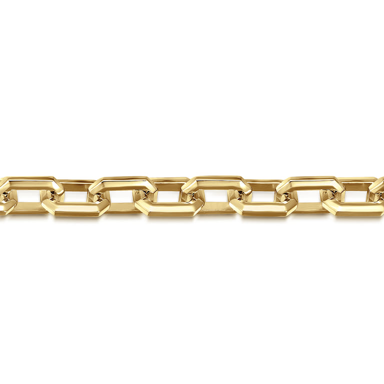14K Yellow Gold Solid Faceted Chain Bracelet - Shot 2