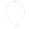 14K Yellow Gold Solid Heart Pendant Necklace
