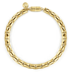 14K Yellow Gold Solid Tubular Chain Bracelet