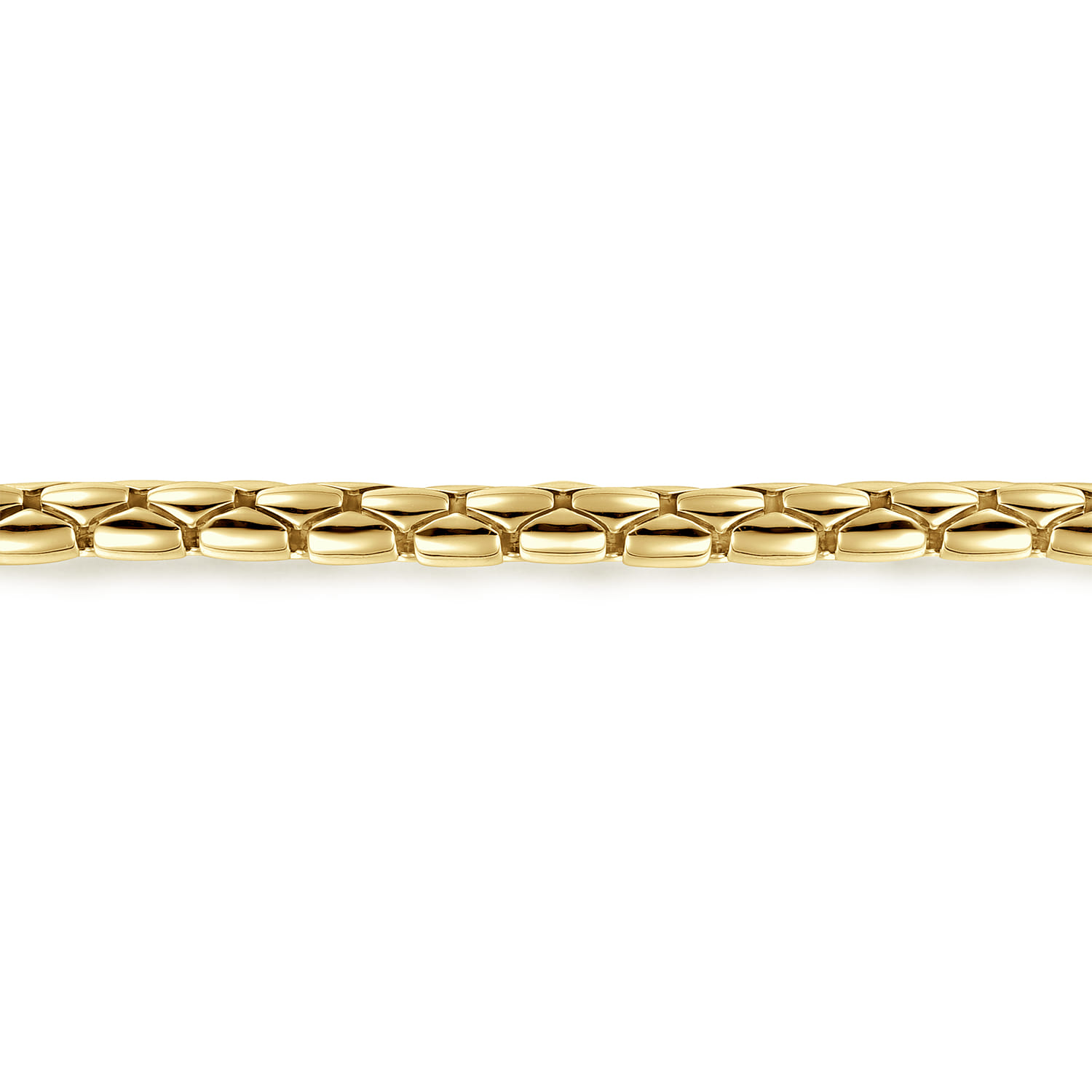 14K Yellow Gold Solid Tubular Chain Bracelet - Shot 2