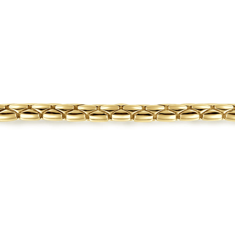 14K Yellow Gold Solid Tubular Chain Bracelet - Shot 2