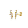 14K Yellow Gold Spike Bypass Graduating Diamond Stud Earrings - 0.3 ct