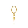 14K Yellow Gold Spike Diamond Huggie Drop Earrings - 0.09 ct