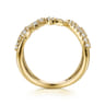 14K Yellow Gold Spike Diamond and Waterfall Bypass Ring - 0.75 ct