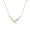14K Yellow Gold Spike Graduating Diamond Chevron Bar Necklace - 0.35 ct